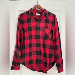 Tna Red Plaid Button-down